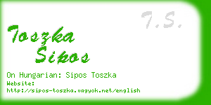 toszka sipos business card
